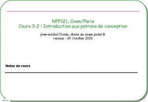 NFP 121 CnamParis Cours 3 2 Introduction aux