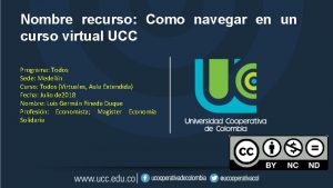 Nombre recurso Como navegar en un curso virtual