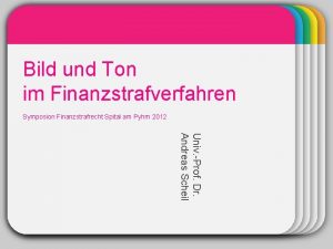 WINTER Bild und Ton Template im Finanzstrafverfahren Symposion