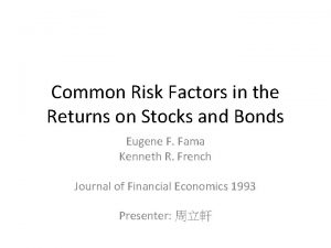 Common Risk Factors in the Returns on Stocks