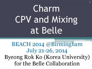 Charm CPV and Mixing at Belle 1 BEACH