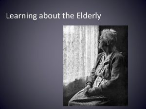 Learning about the Elderly Elderly Statistics In 2008