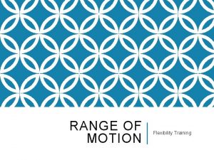 RANGE OF MOTION Flexibility Training ROM Flexibility ability