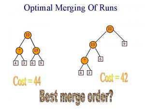 Optimal Merging Of Runs 22 22 9 13