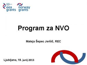 Program za NVO Mateja epec Jeri REC Ljubljana