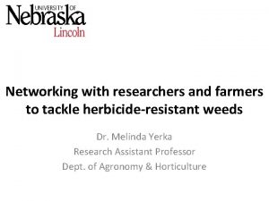 Networking with researchers and farmers to tackle herbicideresistant