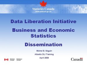 Data Liberation Initiative Business and Economic Statistics Dissemination