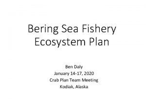 Bering Sea Fishery Ecosystem Plan Ben Daly January