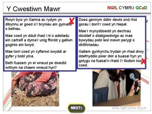 Y Cwestiwn Mawr NGf L CYMRU GCa D