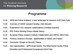 Programme 13 30 SIPR and Police Scotland a