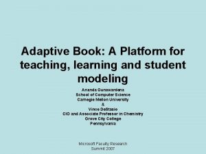 Adaptive Book A Platform for teaching learning and