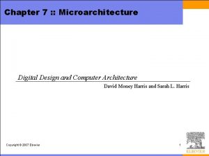 Chapter 7 Microarchitecture Digital Design and Computer Architecture