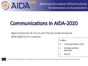 Advanced European Infrastructures for Detectors at Accelerators Communications