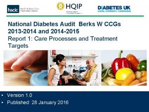 National Diabetes Audit Berks W CCGs 2013 2014