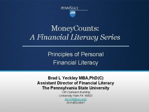 Money Counts A Financial Literacy Series Principles of