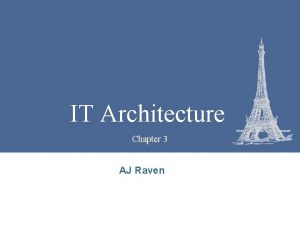 IT Architecture Chapter 3 AJ Raven Amrit Tiwana