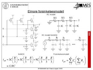 Elmore forsinkelsesmodell RC modell NAND 3 Forsinkelsesmodell INF