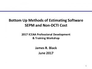 Bottom Up Methods of Estimating Software SEPM and