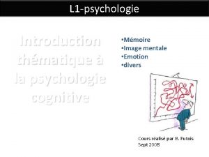 L 1 psychologie Introduction thmatique la psychologie cognitive