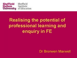 Realising the potential of professional learning and enquiry