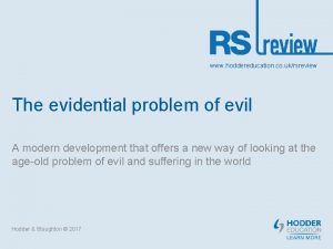 www hoddereducation co ukrsreview The evidential problem of