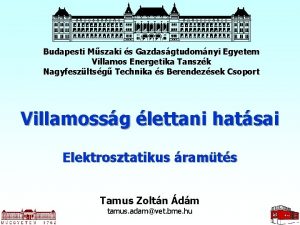 Budapesti Mszaki s Gazdasgtudomnyi Egyetem Villamos Energetika Tanszk