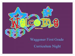 Waggoner First Grade Curriculum Night About Me California