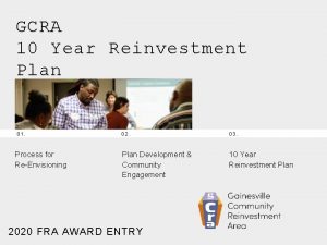 GCRA 10 Year Reinvestment Plan 01 Process for