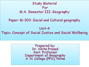 Study Material For M A Semester III Geography