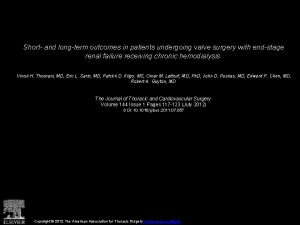 Short and longterm outcomes in patients undergoing valve