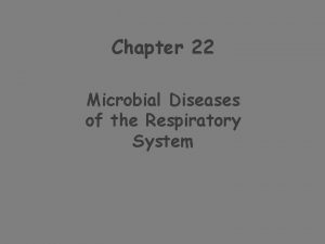 Chapter 22 Microbial Diseases of the Respiratory System