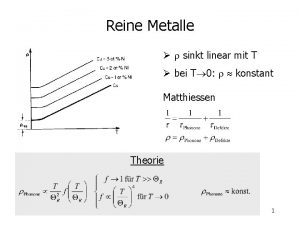 Reine Metalle sinkt linear mit T bei T
