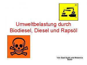 Umweltbelastung durch Biodiesel Diesel und Rapsl Von Ibad