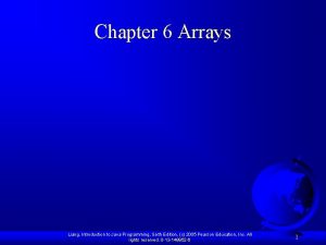 Chapter 6 Arrays Liang Introduction to Java Programming