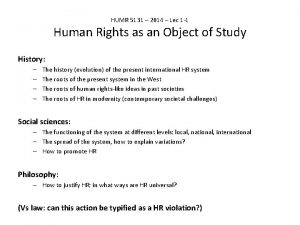 HUMR 5131 2014 Lec 1 1 Human Rights