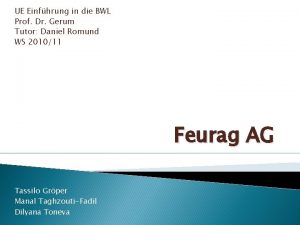 UE Einfhrung in die BWL Prof Dr Gerum