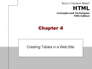 HTML Concepts and Techniques Fifth Edition Chapter 4