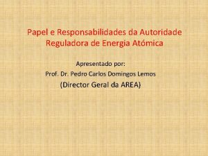 Papel e Responsabilidades da Autoridade Reguladora de Energia