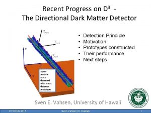Recent Progress on D 3 The Directional Dark