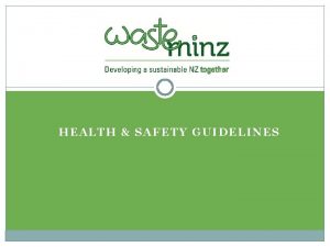 HEALTH SAFETY GUIDELINES Nuts bolts Issue little guidance