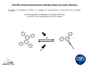 Contrle conformationnel dune molcule unique par oxydorduction T