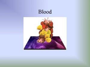 Blood Blood is a specialized connective tissue cells