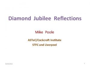 Diamond Jubilee Reflections Mike Poole ASTe CCockcroft Institute