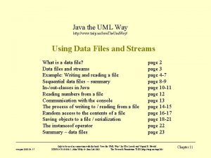 Java the UML Way http www tisip noJava