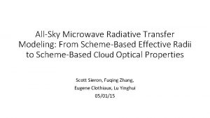 AllSky Microwave Radiative Transfer Modeling From SchemeBased Effective