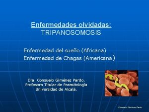 Enfermedades olvidadas TRIPANOSOMOSIS Enfermedad del sueo Africana Enfermedad