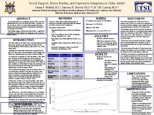 Social Support Illness Burden and Depressive Symptoms in