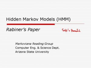 Hidden Markov Models HMM Rabiners Paper Markoviana Reading