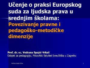 Uenje o praksi Europskog suda za ljudska prava