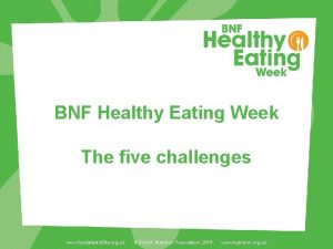 BNF Healthy Eating Week The five challenges www